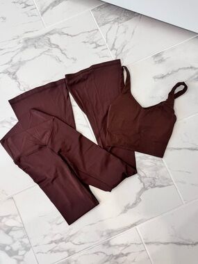 Aerie OFFLINE Brown Seamless High-Waist Leggings & Matching Top